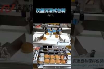 Compact solution for packing hamburger buns – efficient flow wrapping machine.