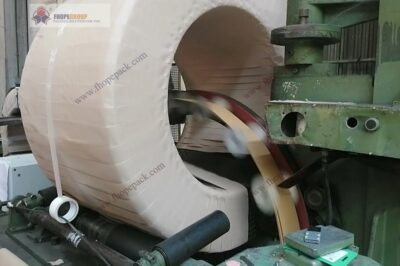 Compact wire packing machine for PC steel with efficient packaging.