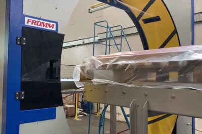 Custom orbital wrapping machine for packaging.