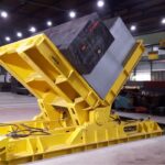 hydraulic device for tilting heavy steel products up to 80