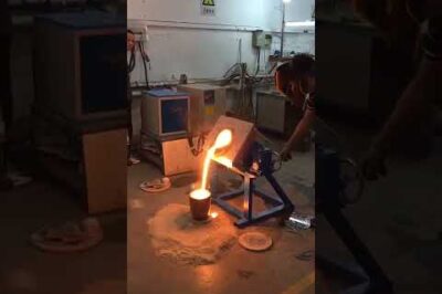 Induction Heating Furnace for Melting Steel in Tilting Position