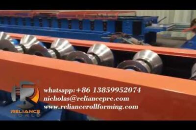 Machine for manufacturing steel cable trays.