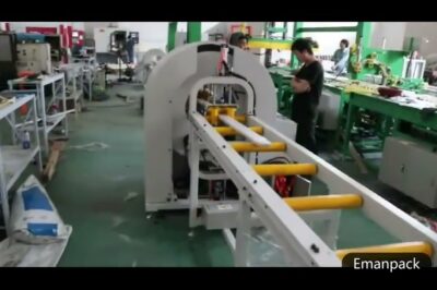 Orbital machine wraps steel bars tightly for protection.