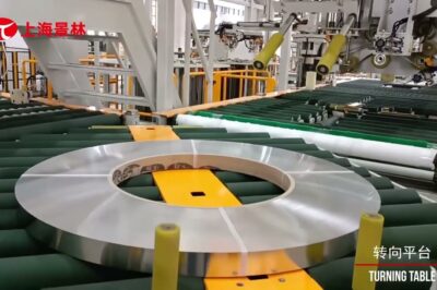 Packaging line for stainless steel coils