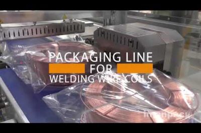 Packing and palletizing line for welding wire coils (Simplified)
