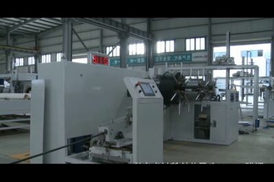Pipe and hose coiling machine with automatic functionality.