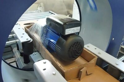 Securing motors during shipment for Compacta SPR horizontal stretch wrapper.