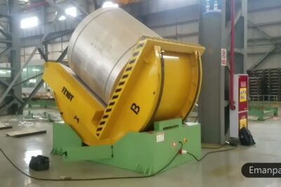 Steel coil machinery for tilting and turning purposes.