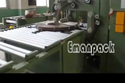 Steel strip coil packing line with automatic wrapping, under 12 words.