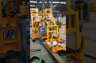 Strapping machine for copper cathode plates.