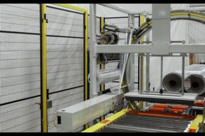 Stretch wrap long products with the Orion orbital wrapper.