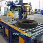 stretch wrapper for tyre with automatic horizontal functionality.