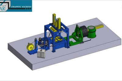 Wire coil bundling and strapping for compacting and securing.