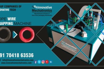 Wire rope packaging machine for steel wire ropes.