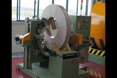 Wrapping machine for steel and wire coil packing